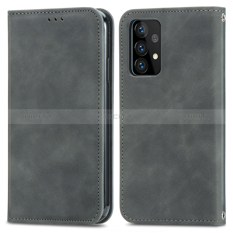 Custodia Portafoglio In Pelle Cover con Supporto S04D per Samsung Galaxy A52s 5G Grigio