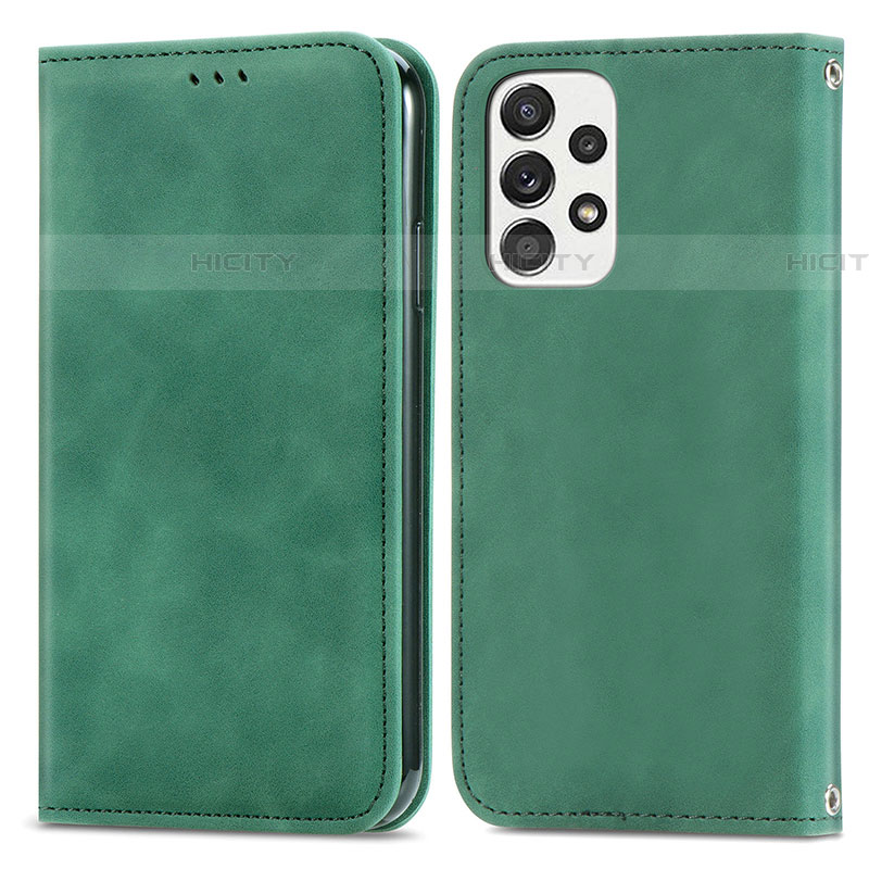 Custodia Portafoglio In Pelle Cover con Supporto S04D per Samsung Galaxy A53 5G Verde