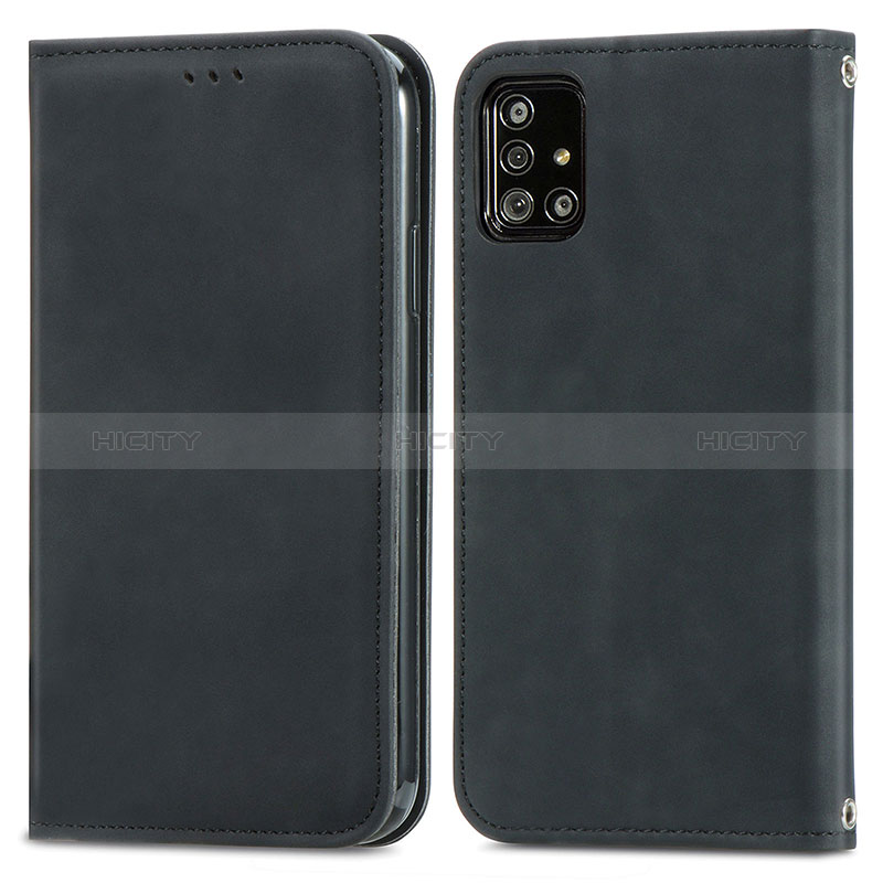 Custodia Portafoglio In Pelle Cover con Supporto S04D per Samsung Galaxy A71 4G A715 Nero