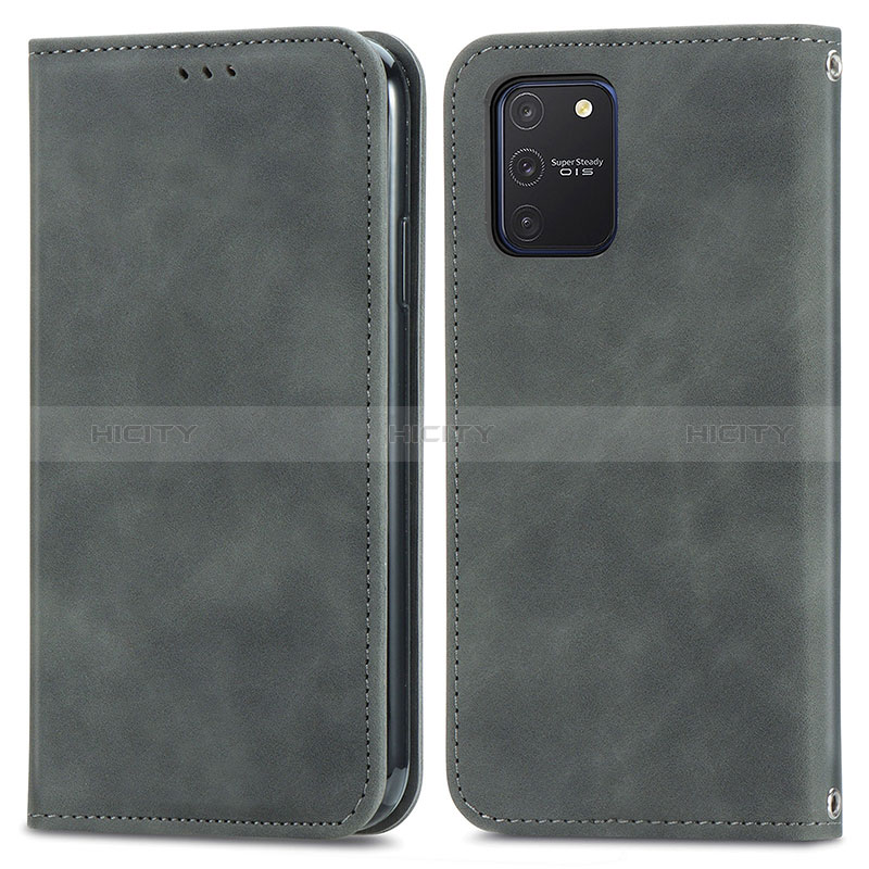 Custodia Portafoglio In Pelle Cover con Supporto S04D per Samsung Galaxy A91 Grigio