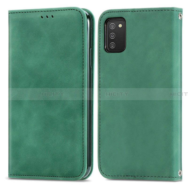 Custodia Portafoglio In Pelle Cover con Supporto S04D per Samsung Galaxy F02S SM-E025F Verde