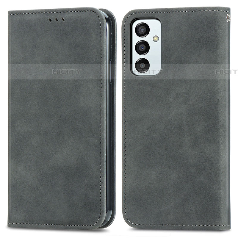 Custodia Portafoglio In Pelle Cover con Supporto S04D per Samsung Galaxy F23 5G Grigio