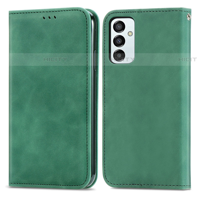 Custodia Portafoglio In Pelle Cover con Supporto S04D per Samsung Galaxy F23 5G Verde