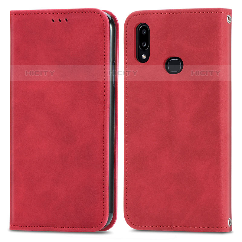 Custodia Portafoglio In Pelle Cover con Supporto S04D per Samsung Galaxy M01s Rosso