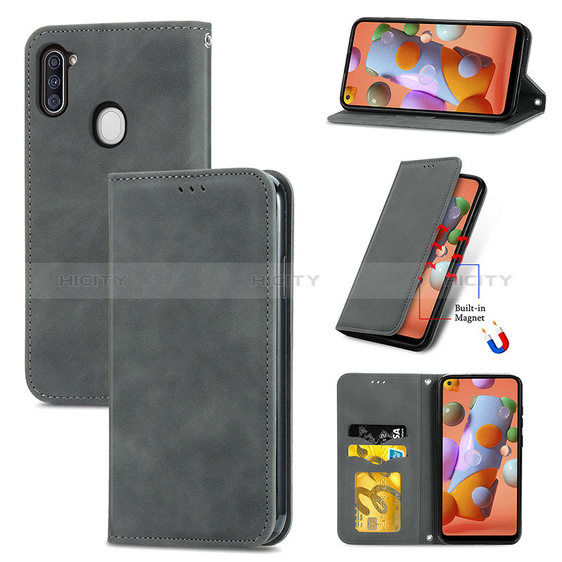 Custodia Portafoglio In Pelle Cover con Supporto S04D per Samsung Galaxy M11