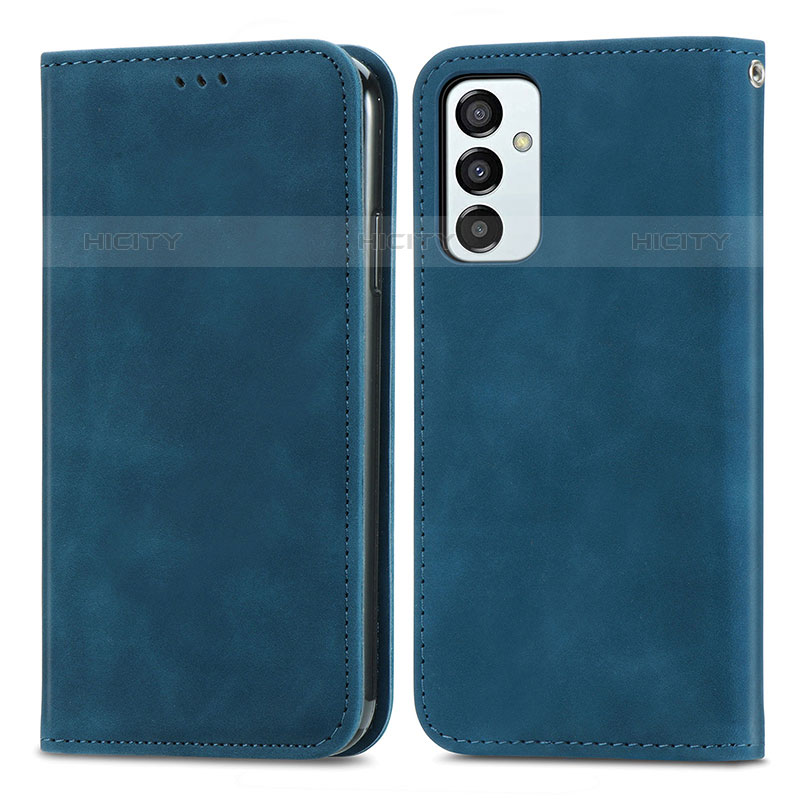 Custodia Portafoglio In Pelle Cover con Supporto S04D per Samsung Galaxy M23 5G Blu