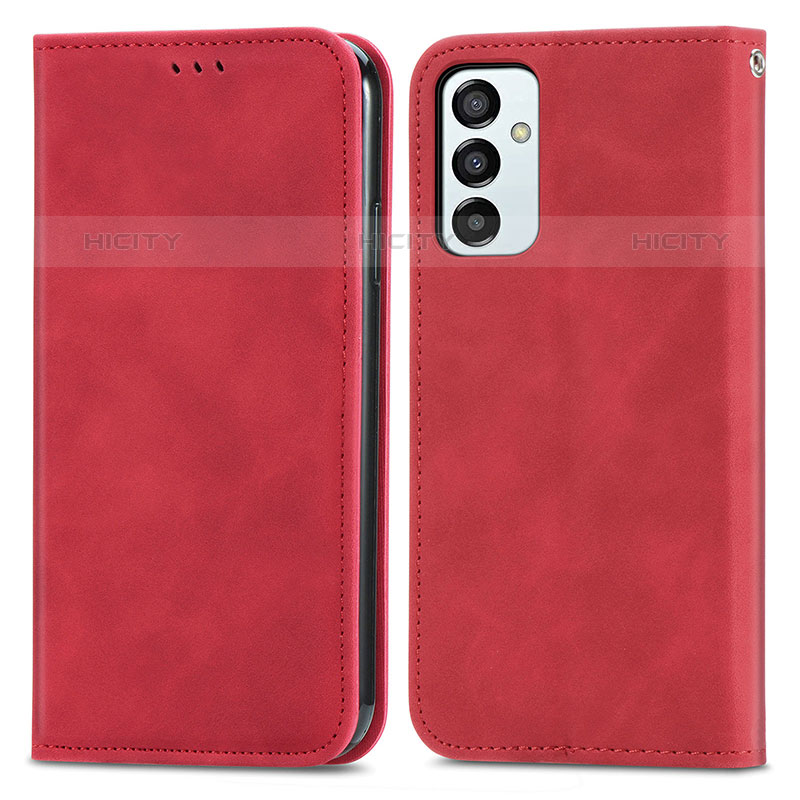 Custodia Portafoglio In Pelle Cover con Supporto S04D per Samsung Galaxy M23 5G Rosso