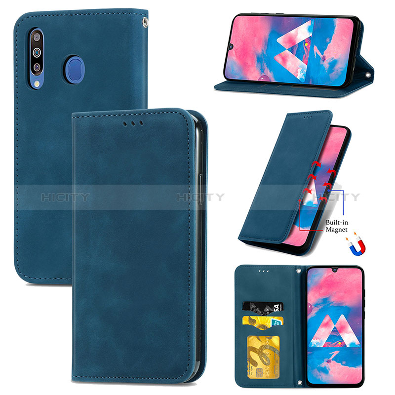 Custodia Portafoglio In Pelle Cover con Supporto S04D per Samsung Galaxy M30