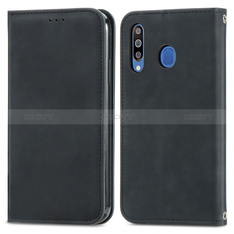 Custodia Portafoglio In Pelle Cover con Supporto S04D per Samsung Galaxy M30 Nero