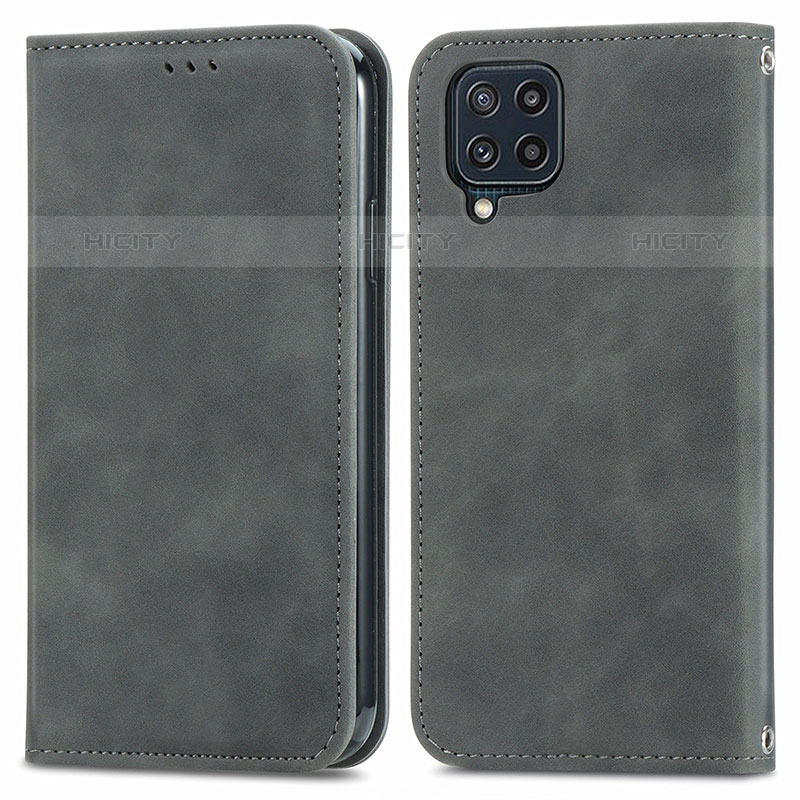 Custodia Portafoglio In Pelle Cover con Supporto S04D per Samsung Galaxy M32 4G Grigio