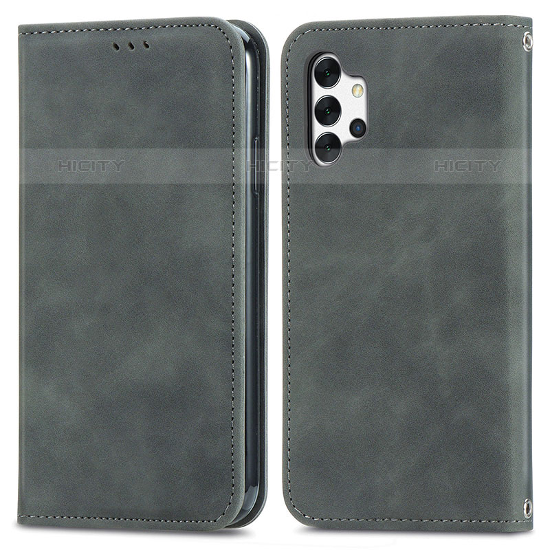 Custodia Portafoglio In Pelle Cover con Supporto S04D per Samsung Galaxy M32 5G Grigio