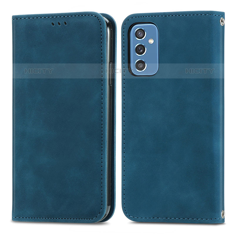 Custodia Portafoglio In Pelle Cover con Supporto S04D per Samsung Galaxy M52 5G Blu