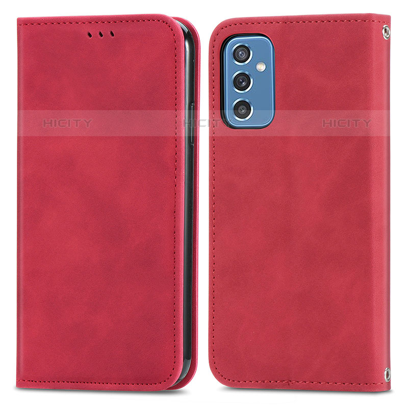 Custodia Portafoglio In Pelle Cover con Supporto S04D per Samsung Galaxy M52 5G Rosso