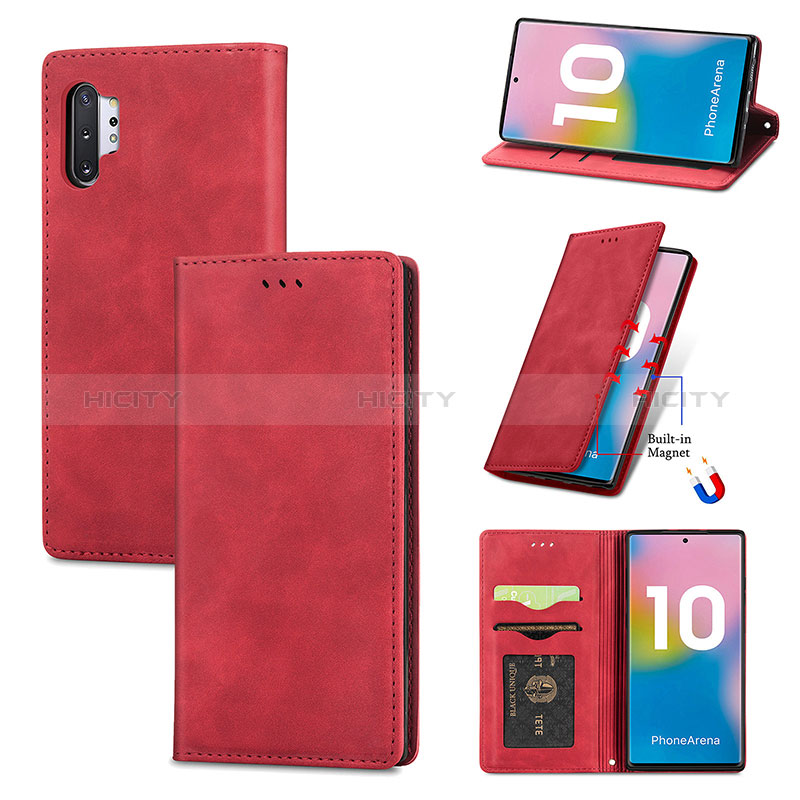 Custodia Portafoglio In Pelle Cover con Supporto S04D per Samsung Galaxy Note 10 Plus 5G