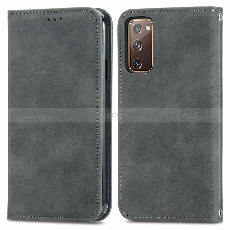 Custodia Portafoglio In Pelle Cover con Supporto S04D per Samsung Galaxy S20 FE 5G Grigio