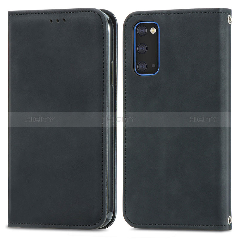 Custodia Portafoglio In Pelle Cover con Supporto S04D per Samsung Galaxy S20 Nero