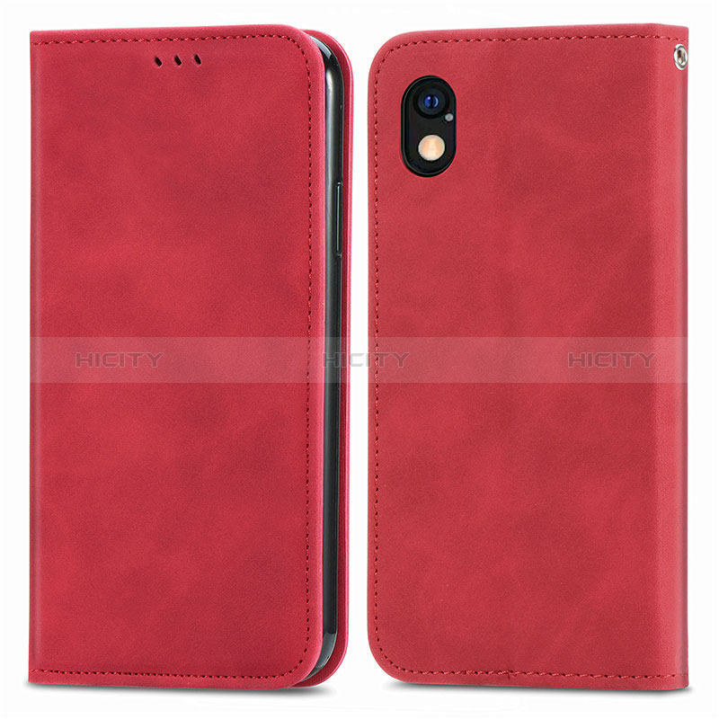 Custodia Portafoglio In Pelle Cover con Supporto S04D per Sony Xperia Ace III Rosso