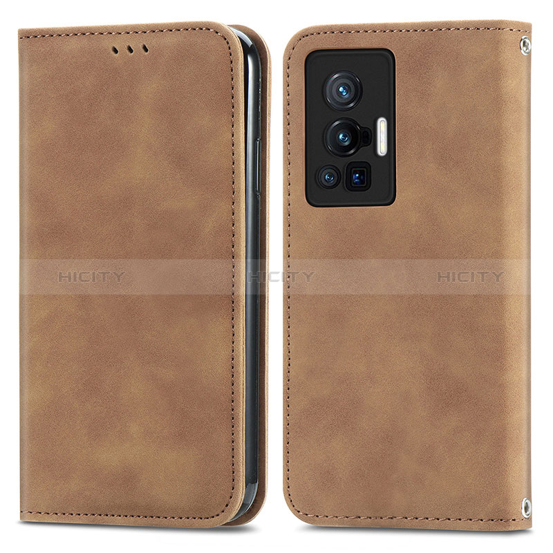 Custodia Portafoglio In Pelle Cover con Supporto S04D per Vivo X70 Pro 5G