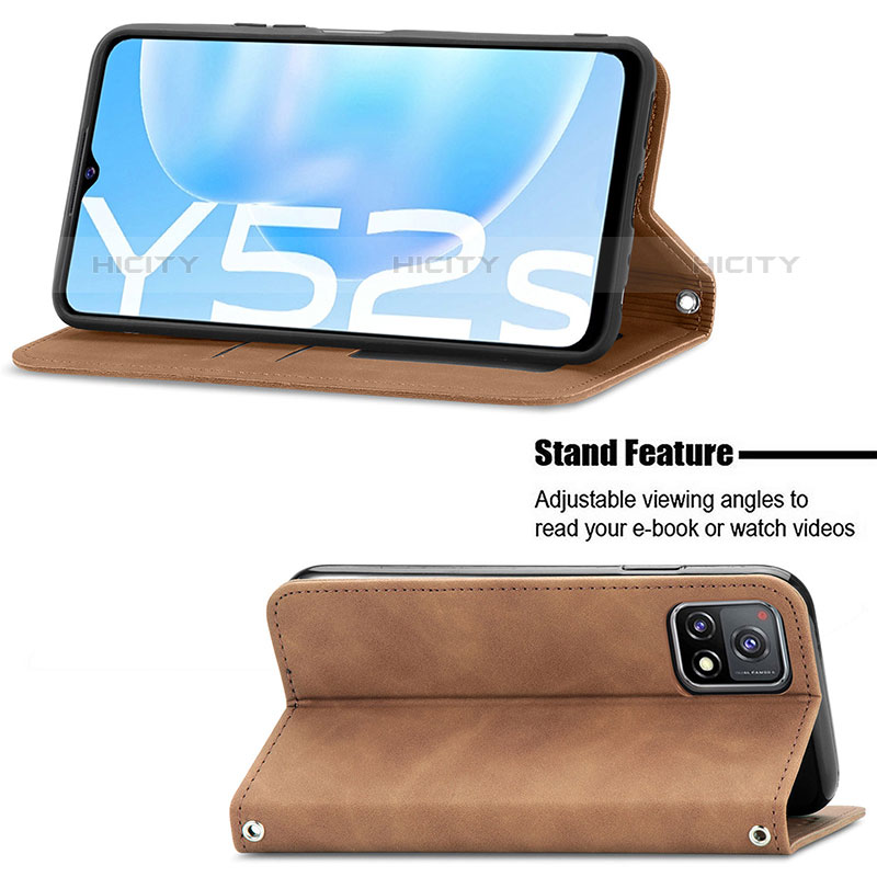 Custodia Portafoglio In Pelle Cover con Supporto S04D per Vivo Y52s 5G