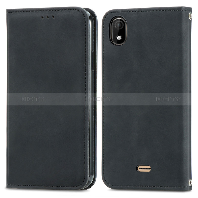 Custodia Portafoglio In Pelle Cover con Supporto S04D per Wiko Y61 Nero