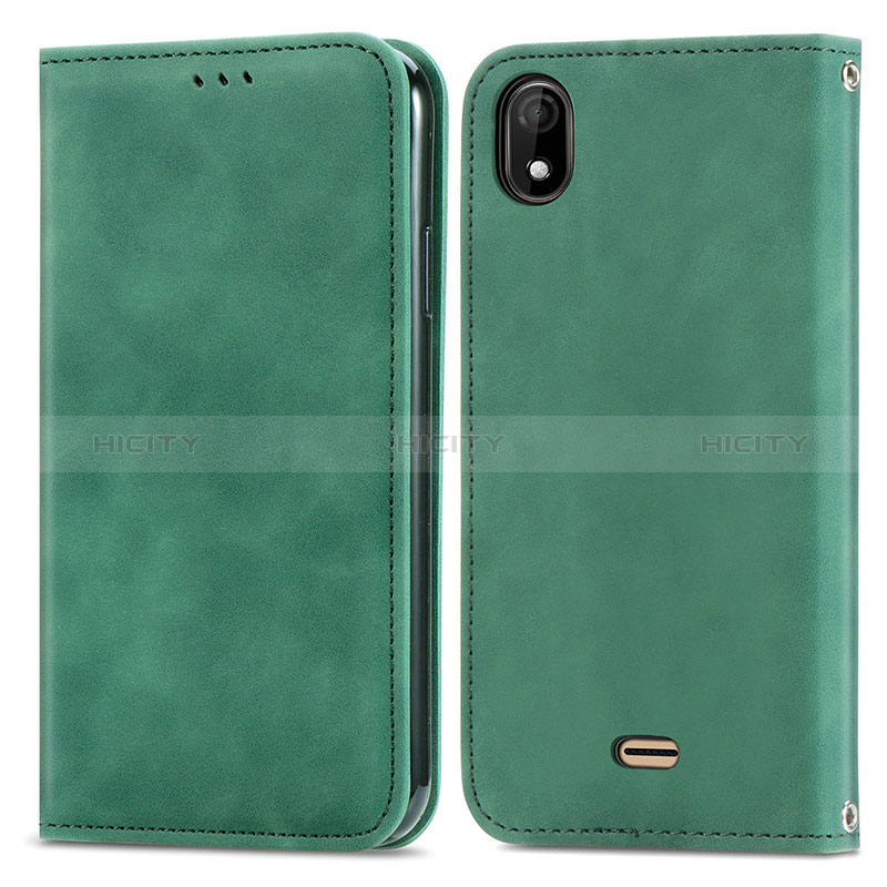 Custodia Portafoglio In Pelle Cover con Supporto S04D per Wiko Y61 Verde