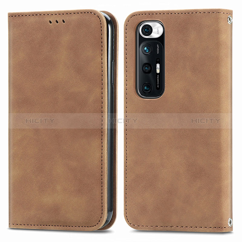 Custodia Portafoglio In Pelle Cover con Supporto S04D per Xiaomi Mi 10S 5G Marrone