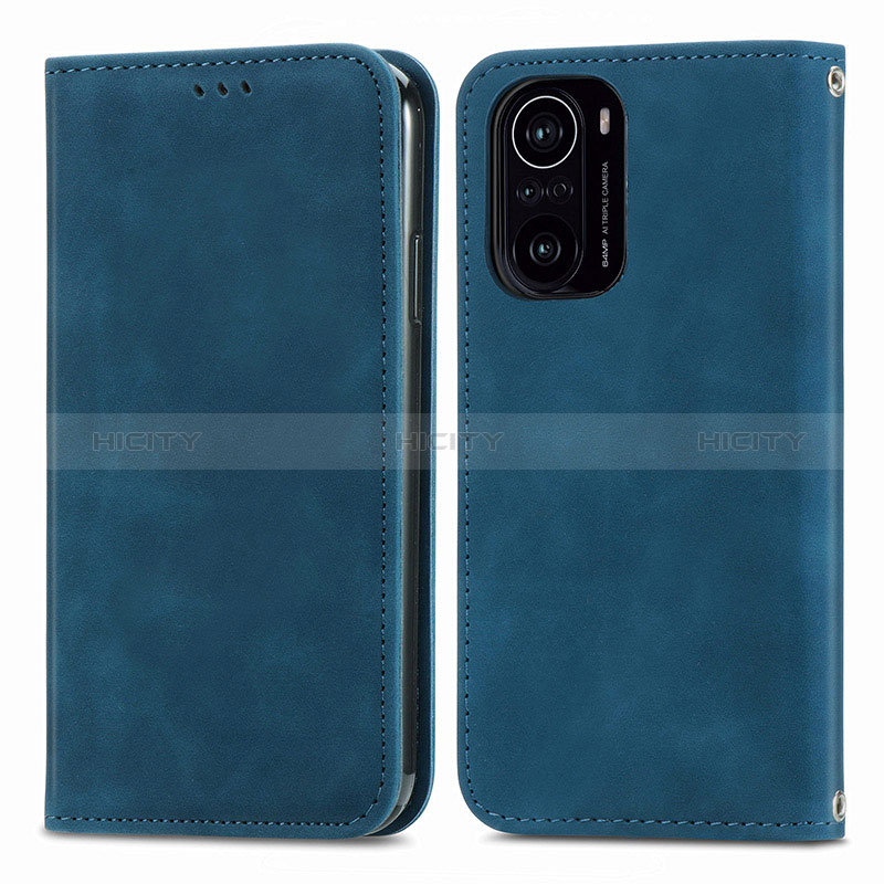 Custodia Portafoglio In Pelle Cover con Supporto S04D per Xiaomi Mi 11i 5G Blu