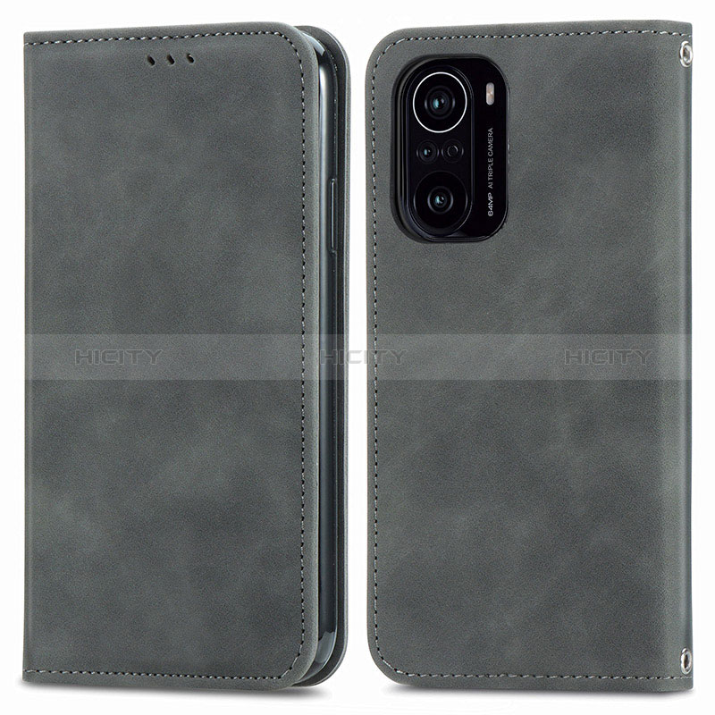 Custodia Portafoglio In Pelle Cover con Supporto S04D per Xiaomi Mi 11i 5G Grigio