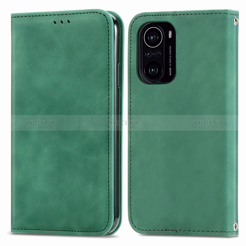 Custodia Portafoglio In Pelle Cover con Supporto S04D per Xiaomi Mi 11i 5G Verde