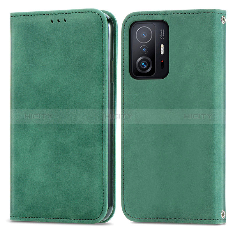 Custodia Portafoglio In Pelle Cover con Supporto S04D per Xiaomi Mi 11T 5G Verde