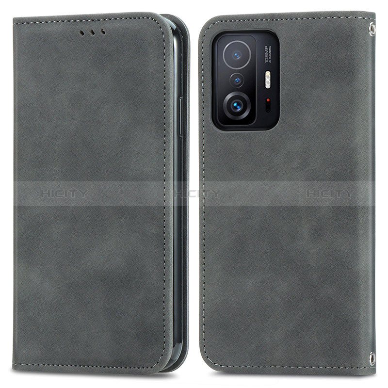 Custodia Portafoglio In Pelle Cover con Supporto S04D per Xiaomi Mi 11T Pro 5G Grigio