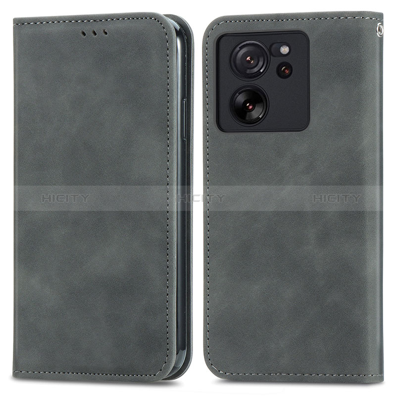 Custodia Portafoglio In Pelle Cover con Supporto S04D per Xiaomi Mi 13T Pro 5G Grigio