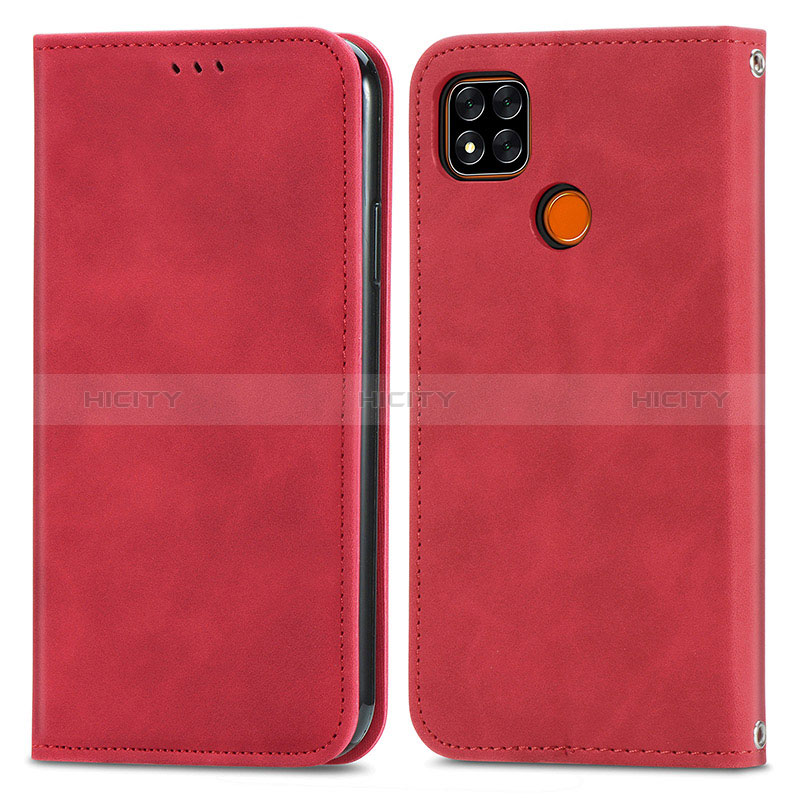 Custodia Portafoglio In Pelle Cover con Supporto S04D per Xiaomi POCO C3 Rosso