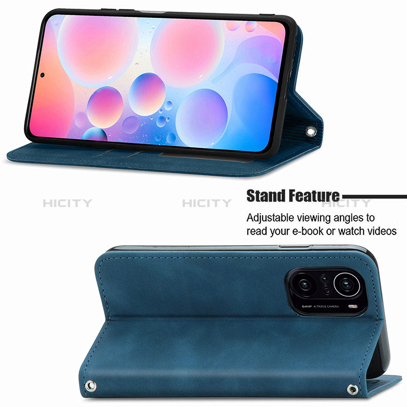 Custodia Portafoglio In Pelle Cover con Supporto S04D per Xiaomi Poco F3 5G