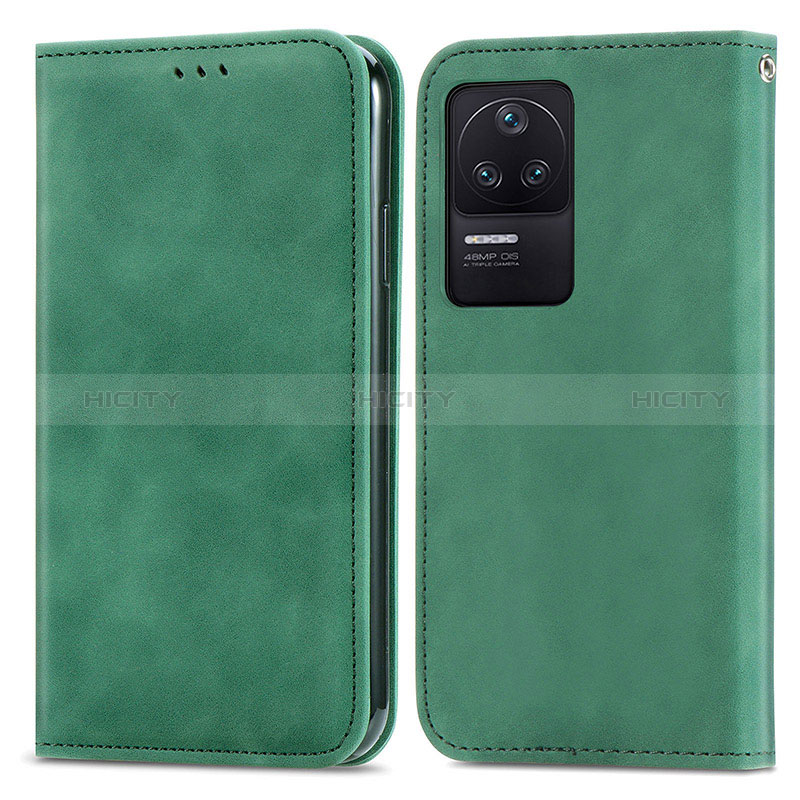 Custodia Portafoglio In Pelle Cover con Supporto S04D per Xiaomi Poco F4 5G Verde