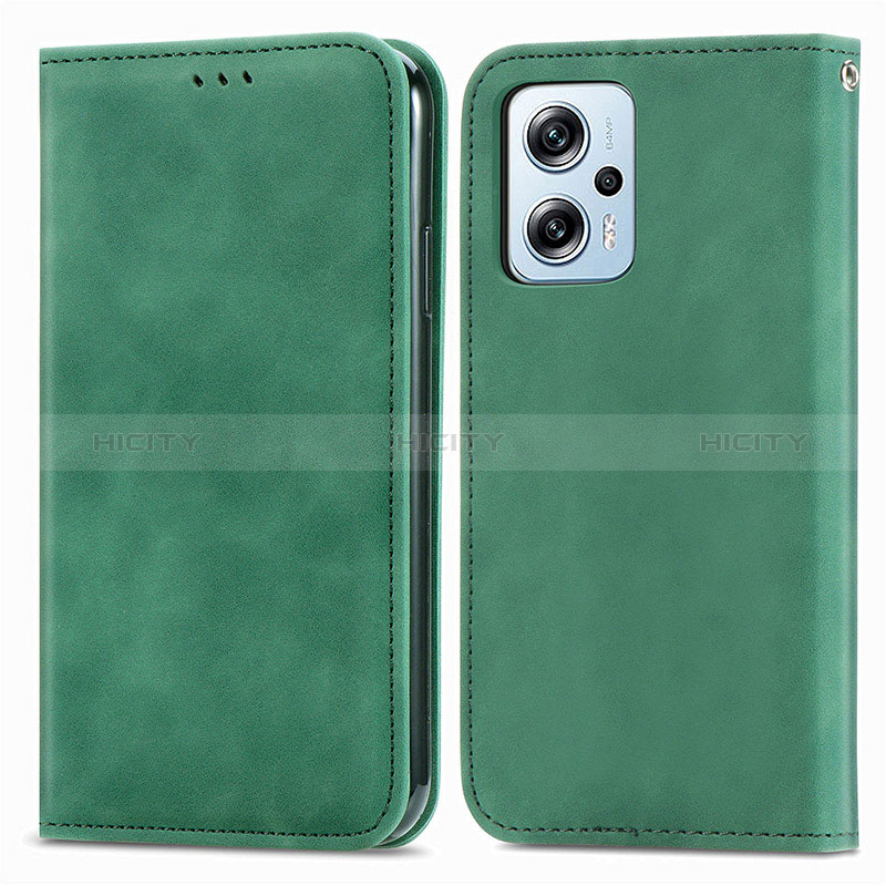 Custodia Portafoglio In Pelle Cover con Supporto S04D per Xiaomi Poco X4 GT 5G Verde