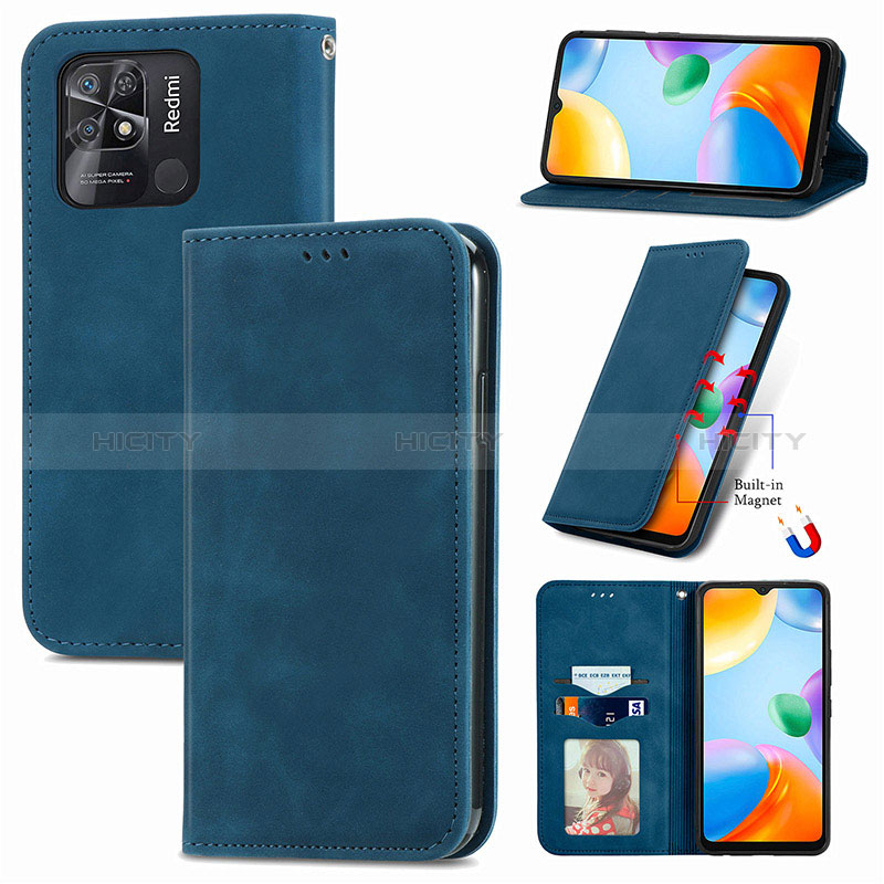 Custodia Portafoglio In Pelle Cover con Supporto S04D per Xiaomi Redmi 10C 4G