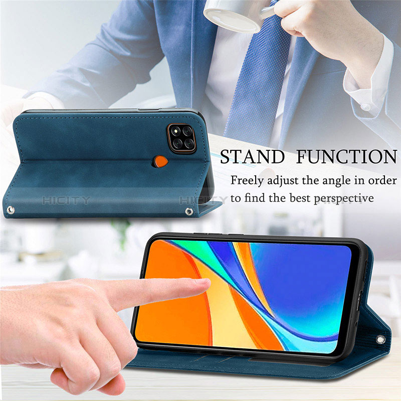 Custodia Portafoglio In Pelle Cover con Supporto S04D per Xiaomi Redmi 9 Activ