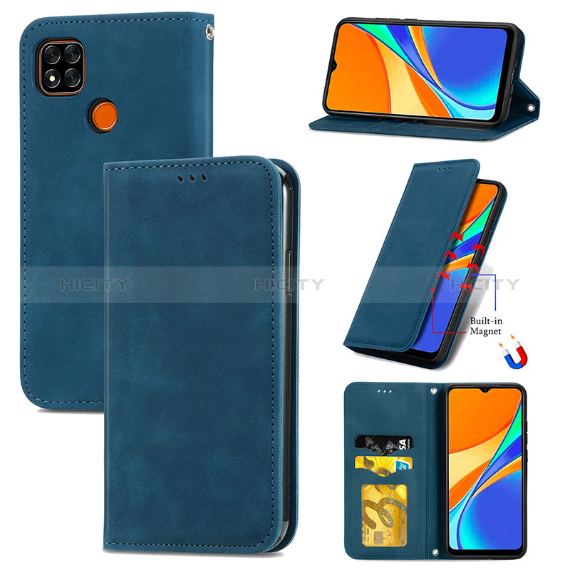 Custodia Portafoglio In Pelle Cover con Supporto S04D per Xiaomi Redmi 9 Activ