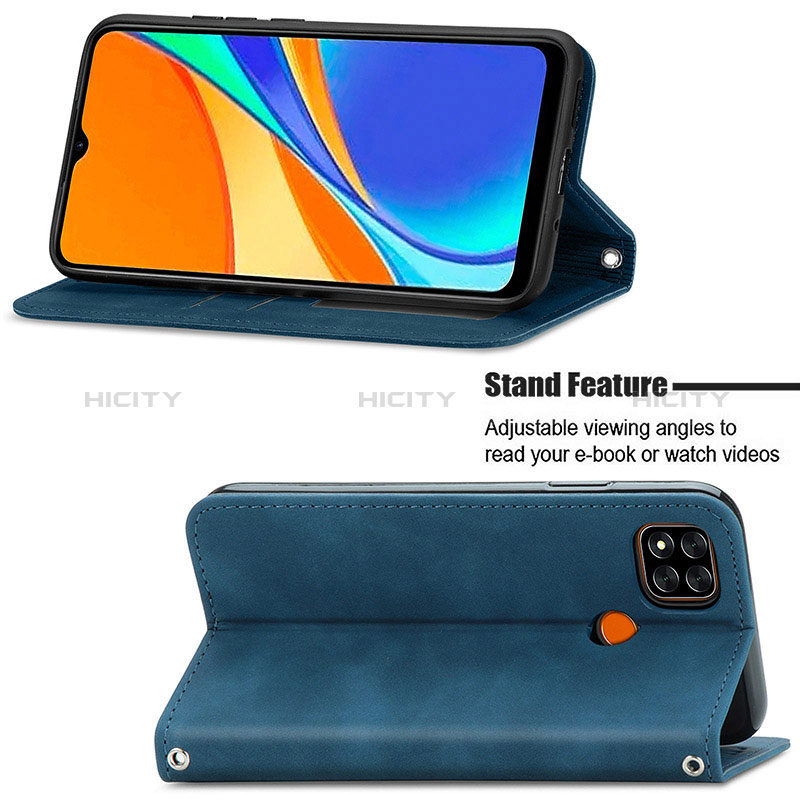 Custodia Portafoglio In Pelle Cover con Supporto S04D per Xiaomi Redmi 9 Activ