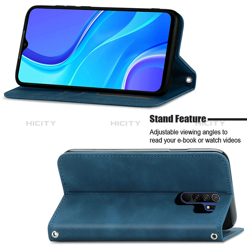 Custodia Portafoglio In Pelle Cover con Supporto S04D per Xiaomi Redmi 9 Prime India