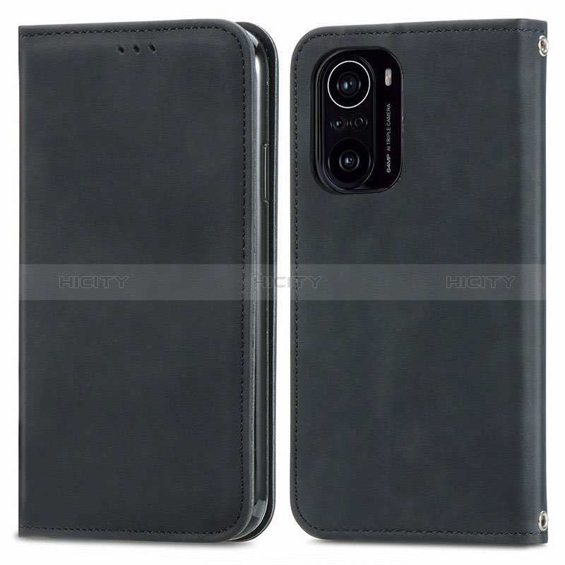 Custodia Portafoglio In Pelle Cover con Supporto S04D per Xiaomi Redmi K40 Pro 5G Nero