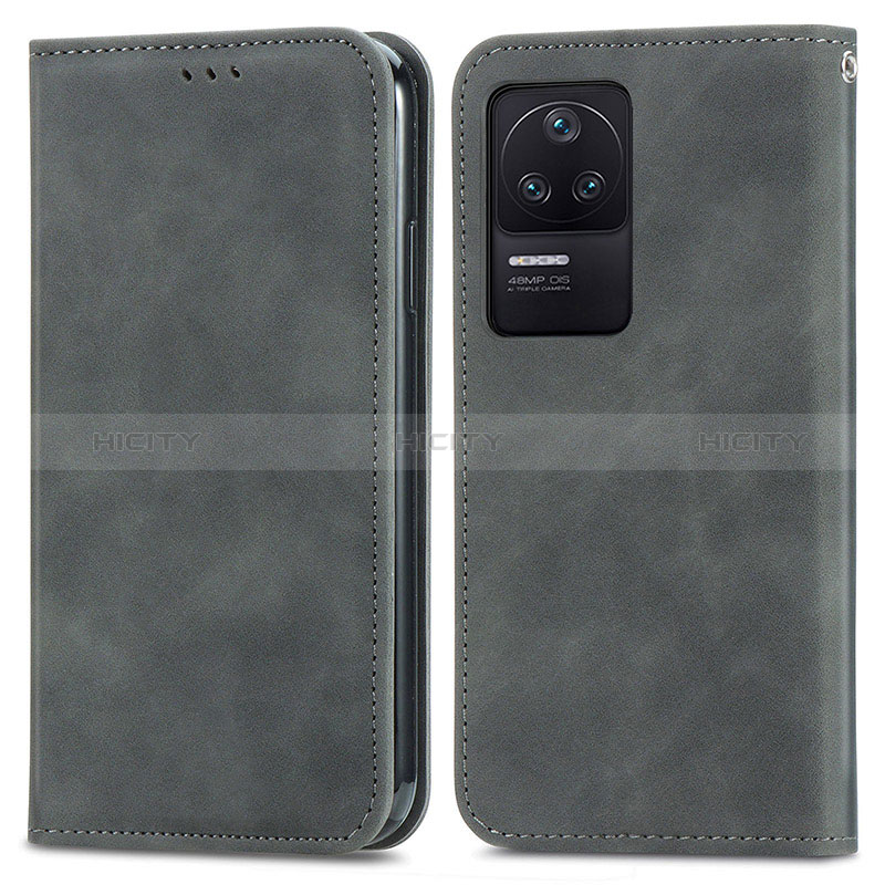 Custodia Portafoglio In Pelle Cover con Supporto S04D per Xiaomi Redmi K40S 5G Grigio