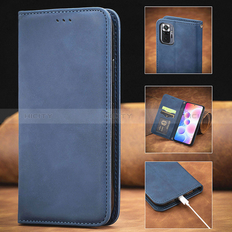 Custodia Portafoglio In Pelle Cover con Supporto S04D per Xiaomi Redmi Note 10 Pro 4G