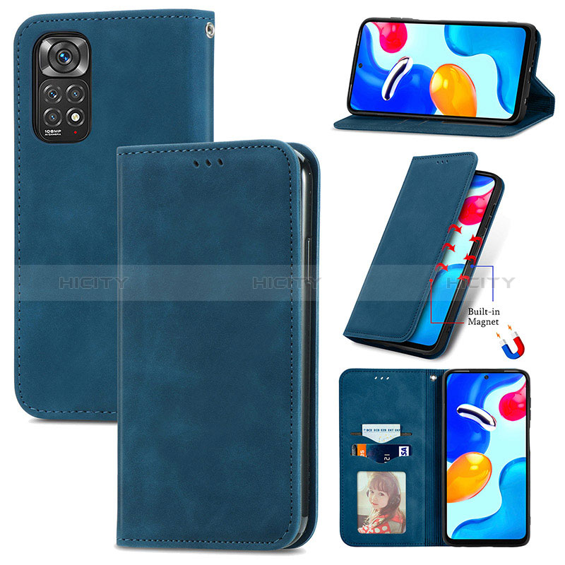 Custodia Portafoglio In Pelle Cover con Supporto S04D per Xiaomi Redmi Note 11 4G (2022)