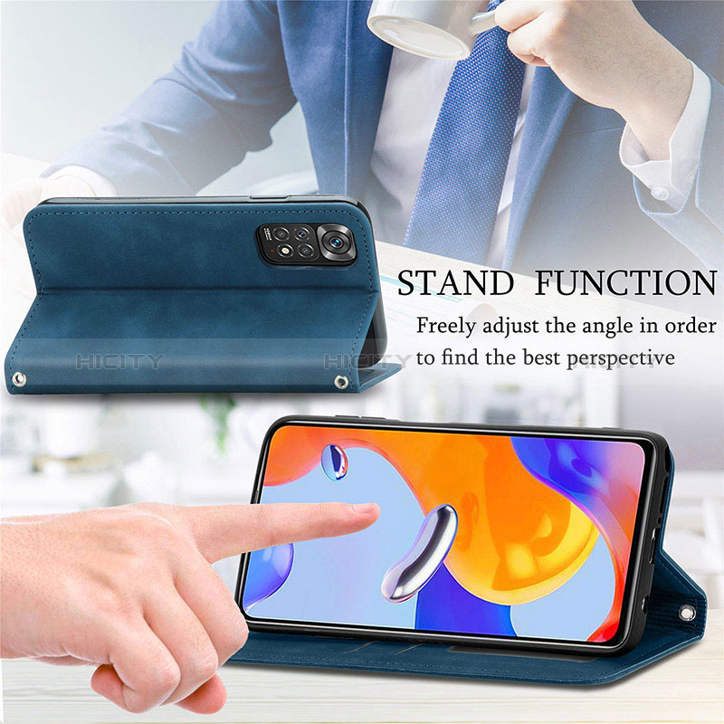 Custodia Portafoglio In Pelle Cover con Supporto S04D per Xiaomi Redmi Note 11 Pro 4G