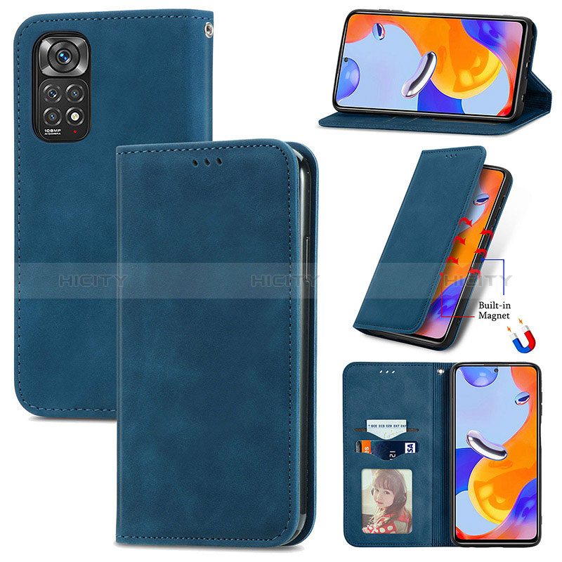 Custodia Portafoglio In Pelle Cover con Supporto S04D per Xiaomi Redmi Note 11 Pro 4G