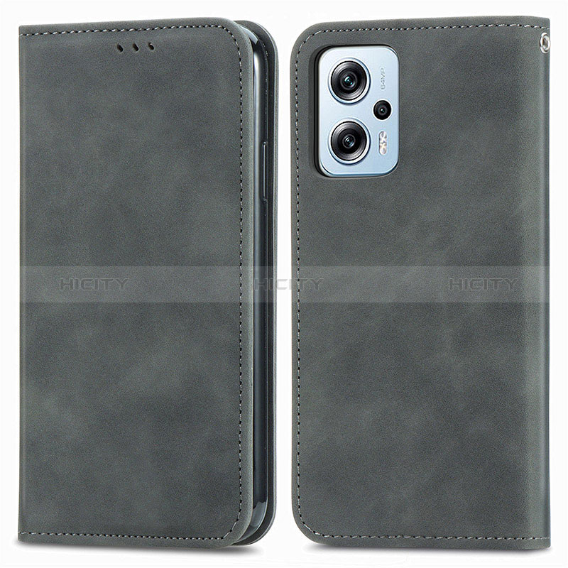 Custodia Portafoglio In Pelle Cover con Supporto S04D per Xiaomi Redmi Note 11T Pro 5G Grigio