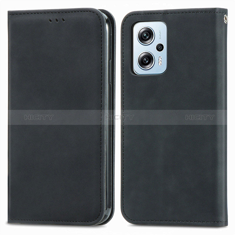 Custodia Portafoglio In Pelle Cover con Supporto S04D per Xiaomi Redmi Note 11T Pro+ Plus 5G Nero