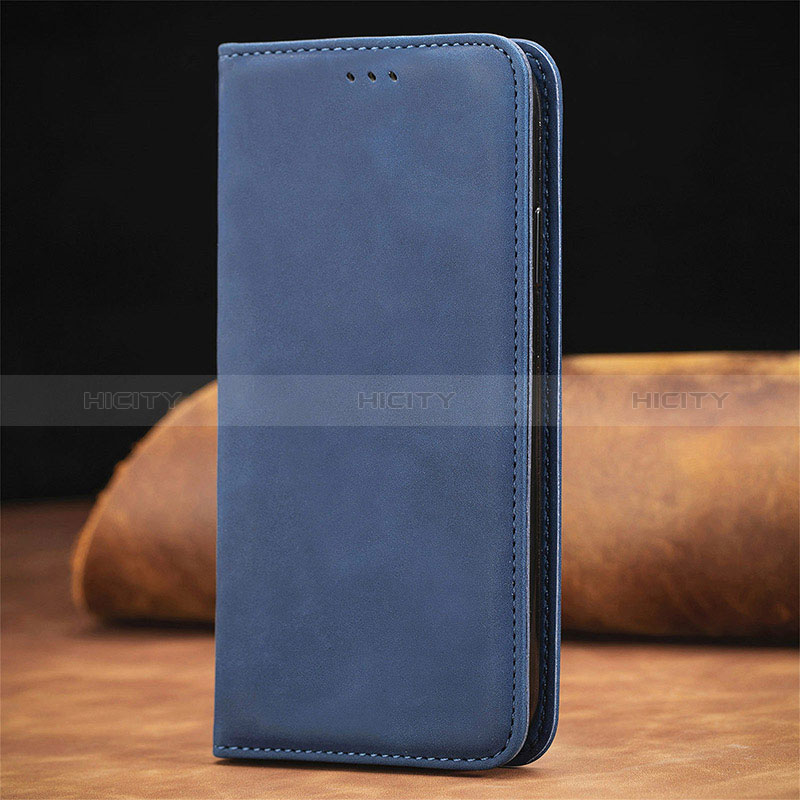 Custodia Portafoglio In Pelle Cover con Supporto S04D per Xiaomi Redmi Note 9T 5G Blu